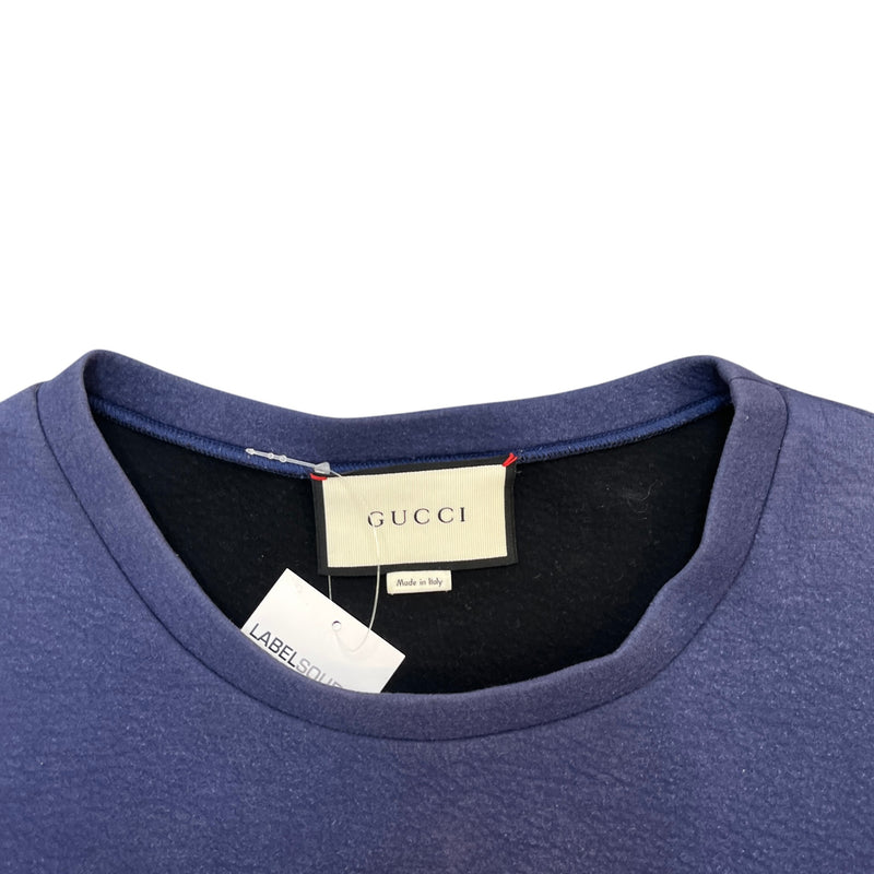 Men's Applique Logo Sweatshirt Purple Size L