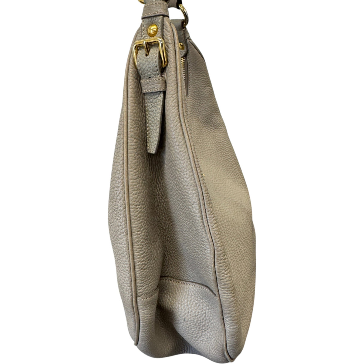 Women's Vitello Daino Hobo Handbag Grey - Photo 5