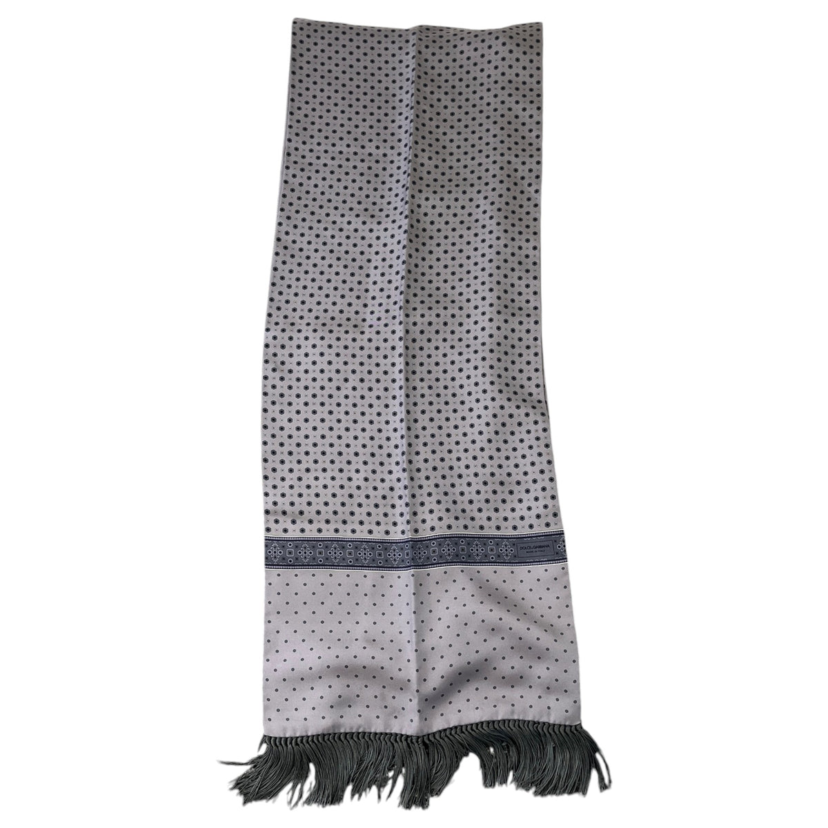 Men's Foulard Geometric Print Scarf Charcoal - Photo 1