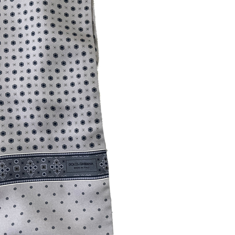 Men's Foulard Geometric Print Scarf Charcoal