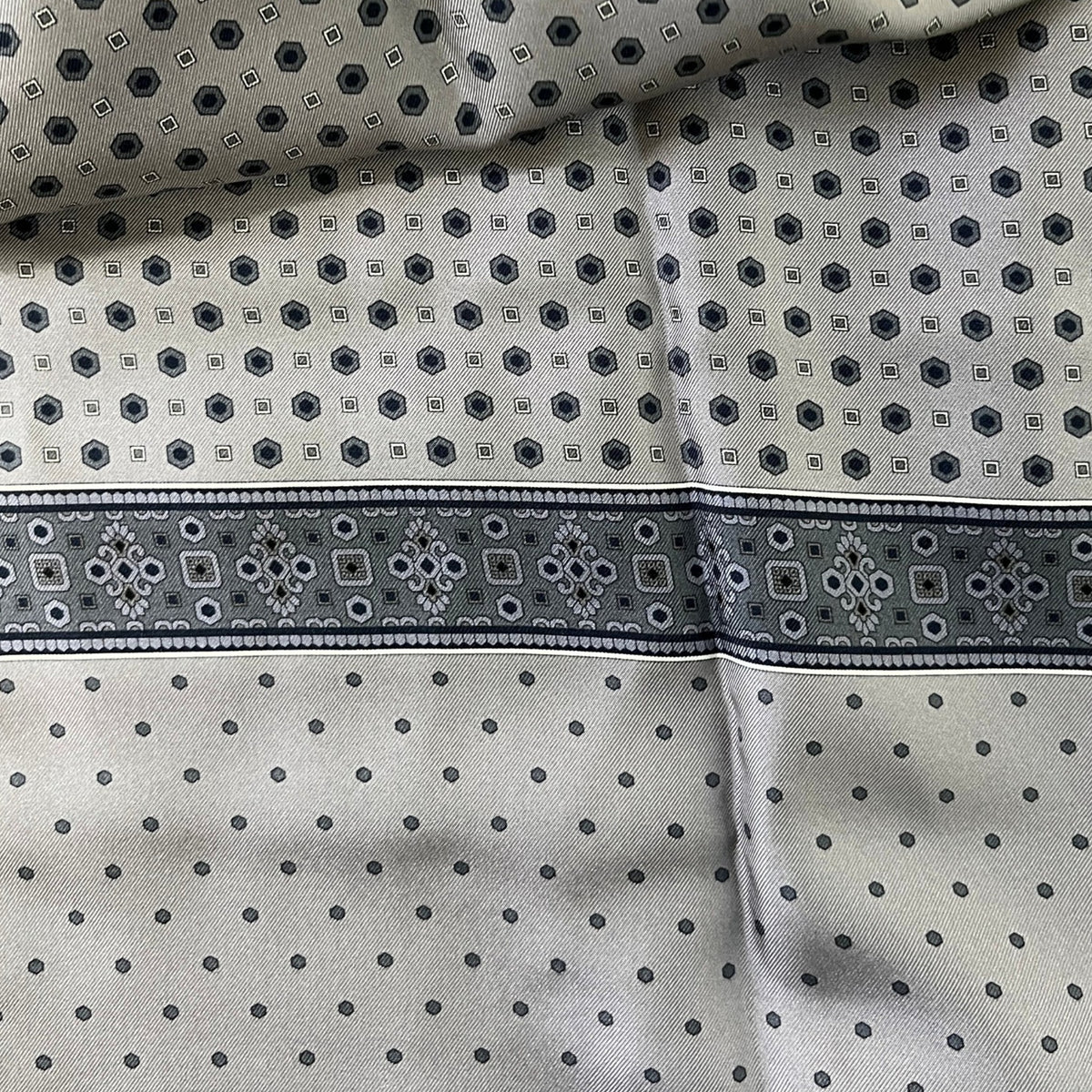 Men's Foulard Geometric Print Scarf Charcoal - Photo 4