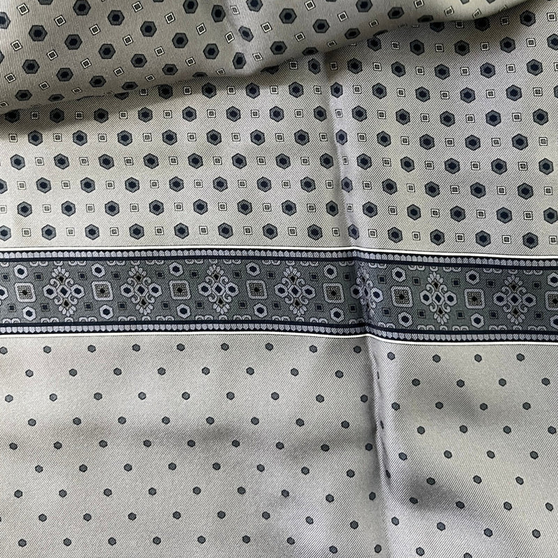 Men's Foulard Geometric Print Scarf Charcoal