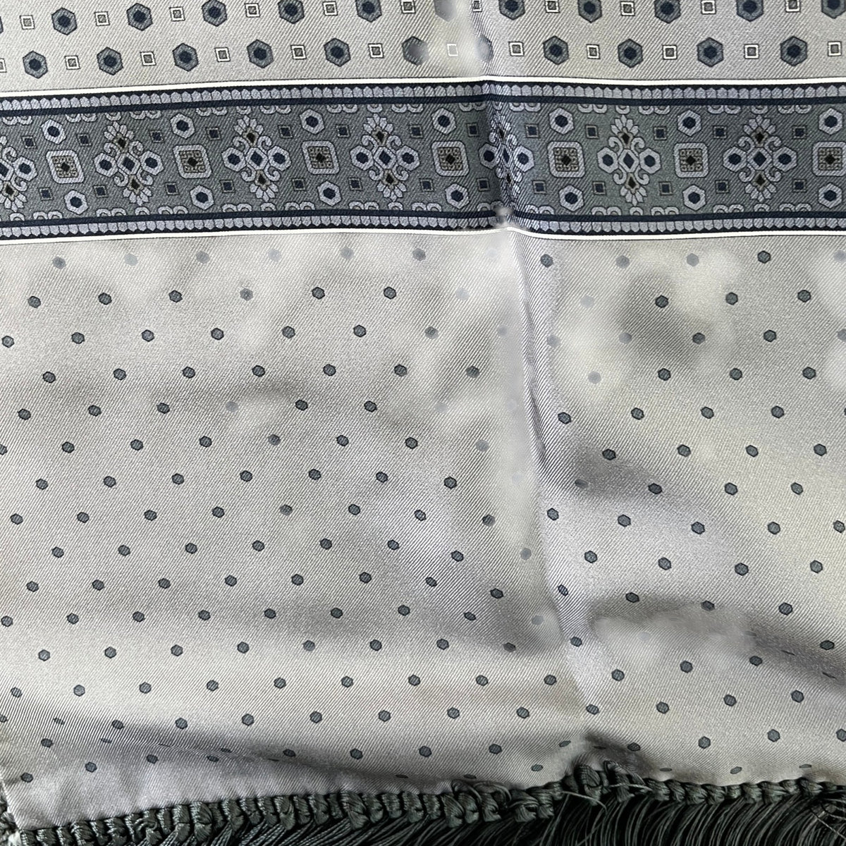 Men's Foulard Geometric Print Scarf Charcoal - Photo 5