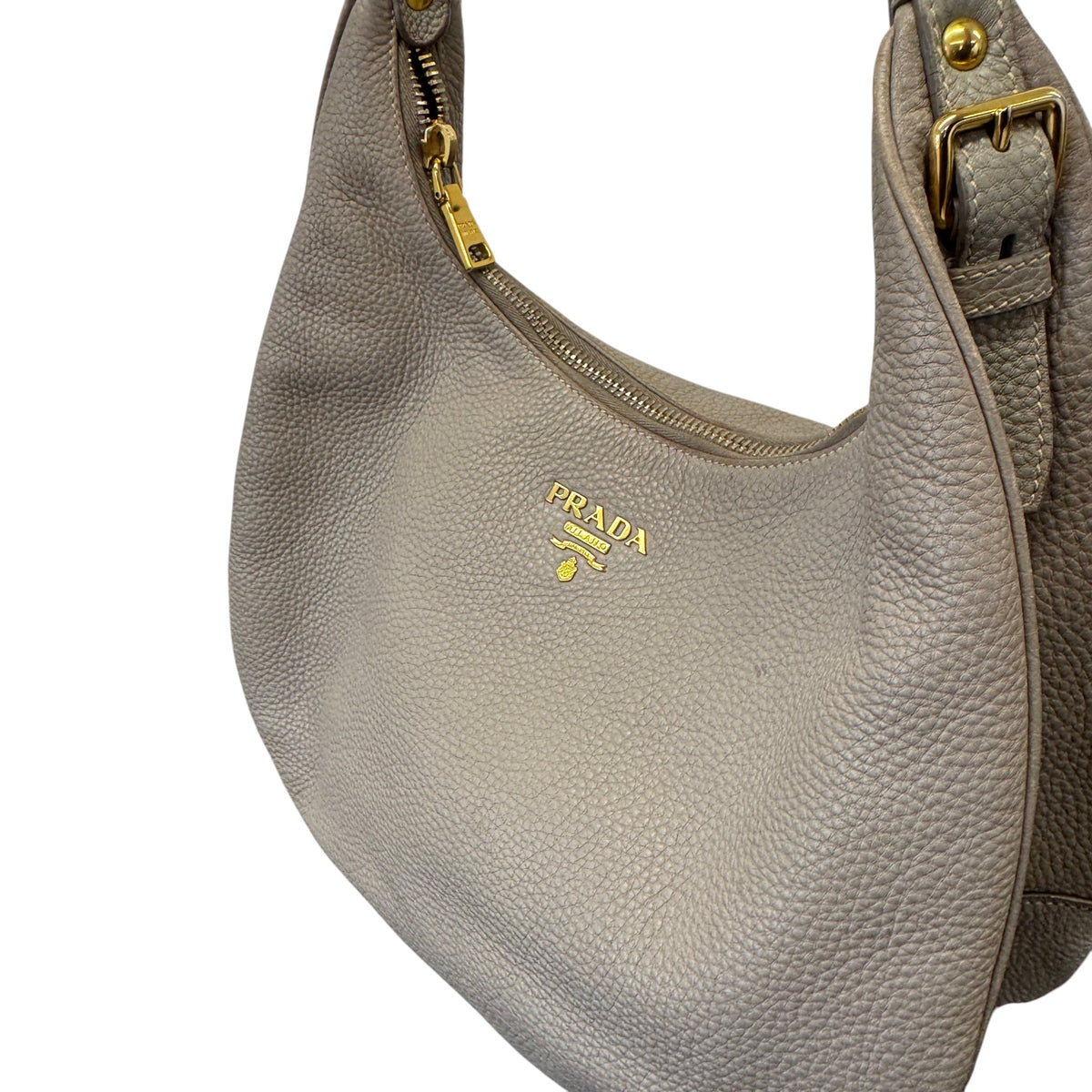 Women's Vitello Daino Hobo Handbag Grey - Photo 8
