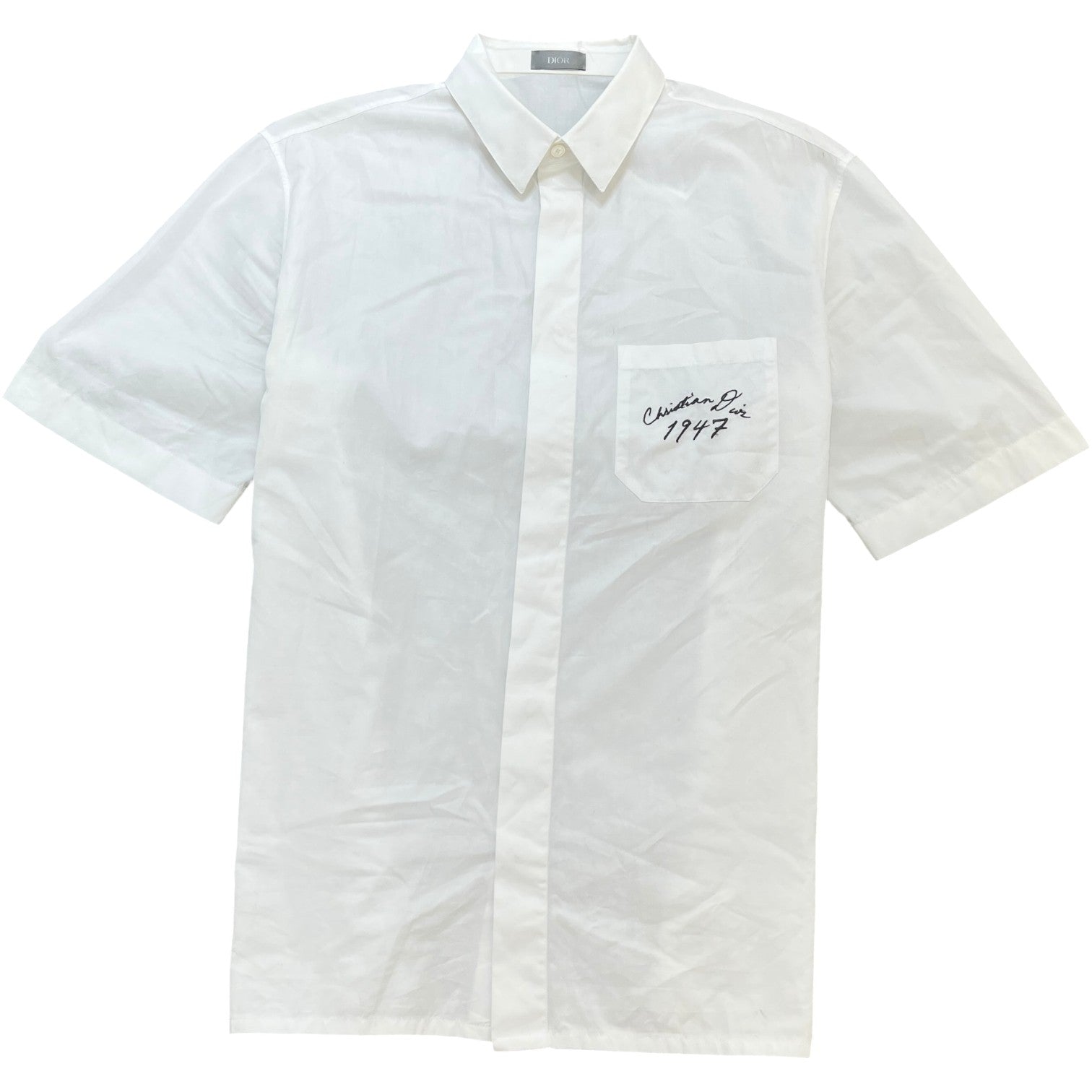 Men's 1947 Logo Short Sleeve Shirt White Size M - Photo 1