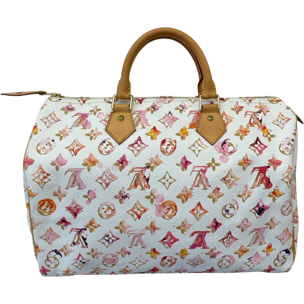 Women's Monogram Watercolor Aquarelle Speedy Handbag White - Photo 1