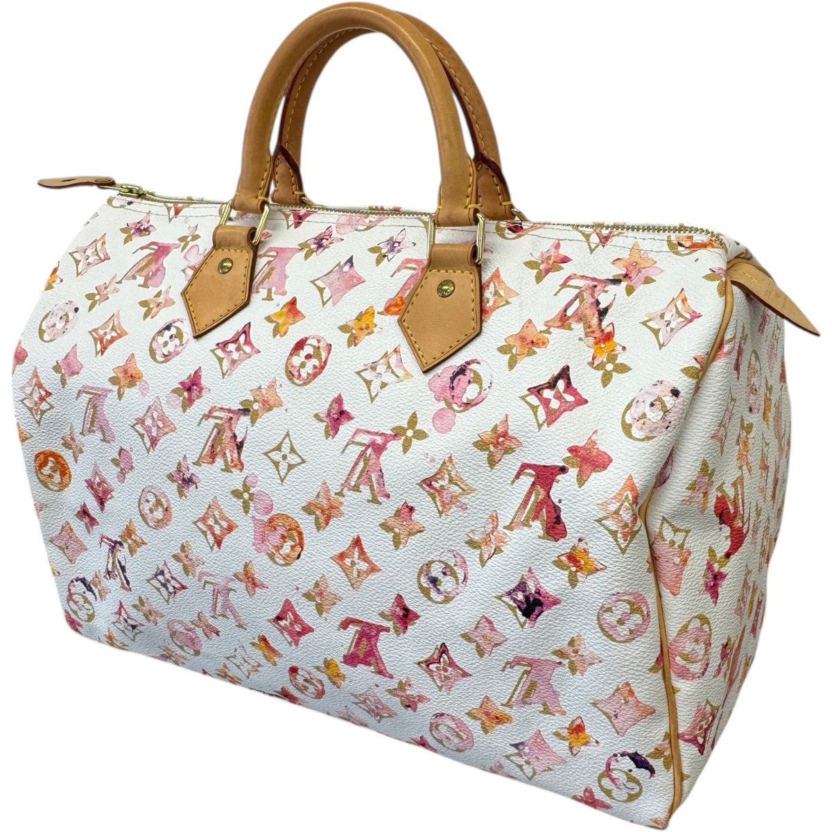 Women's Monogram Watercolor Aquarelle Speedy Handbag White - Photo 5