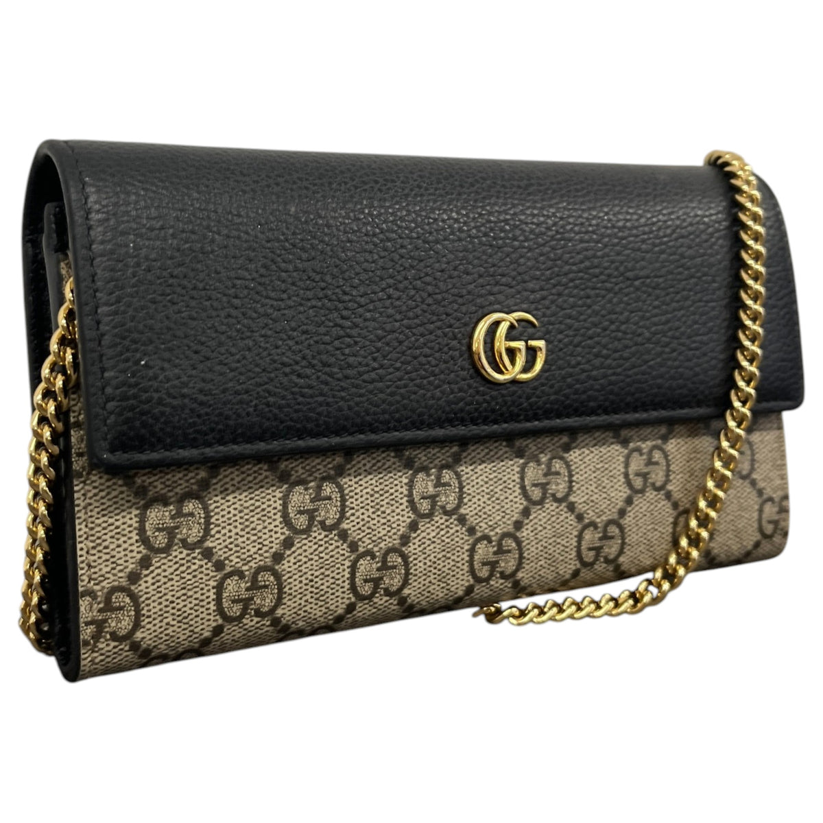 Women's GG Marmont wallet on chain Handbag Black - Photo 4