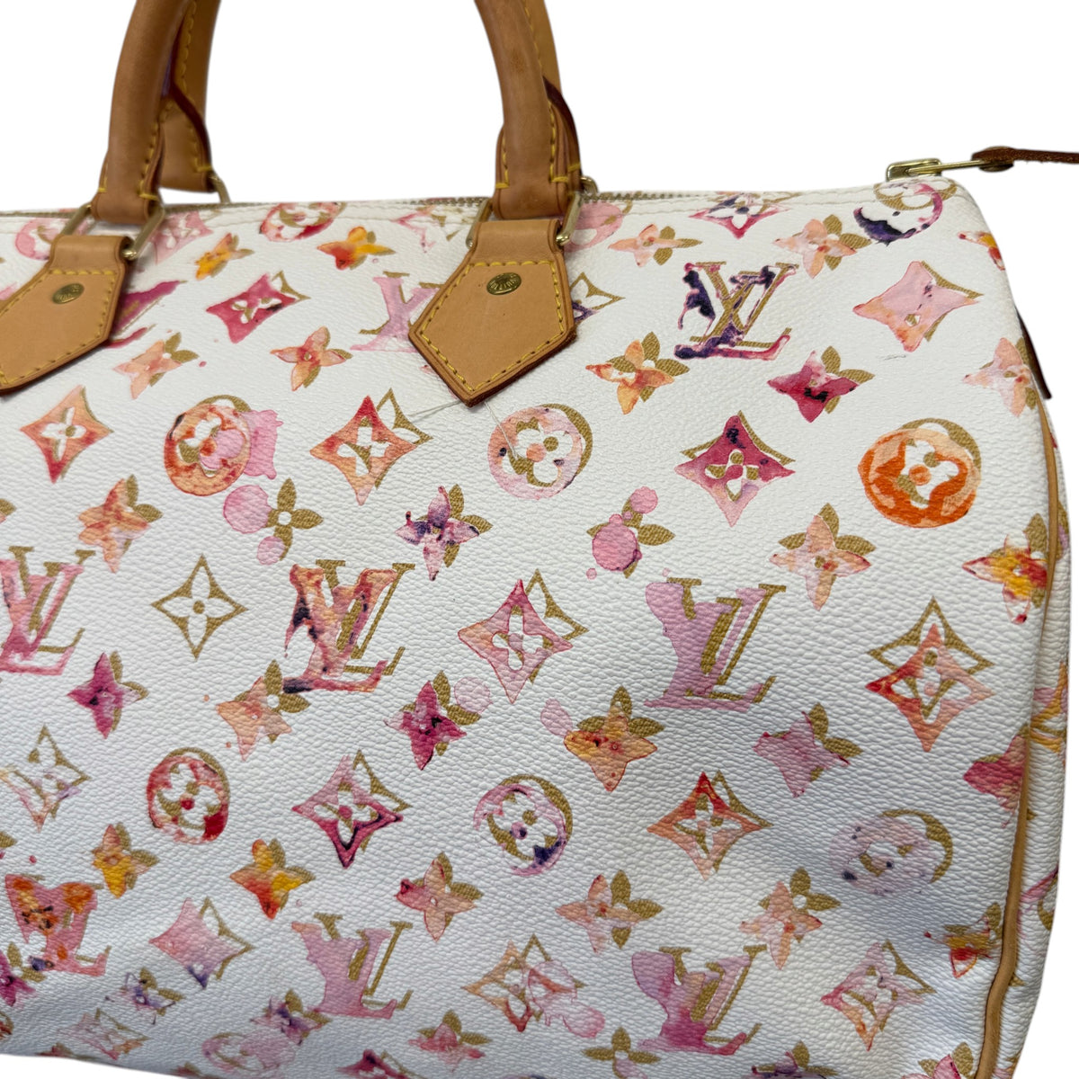 Women's Monogram Watercolor Aquarelle Speedy Handbag White - Photo 7