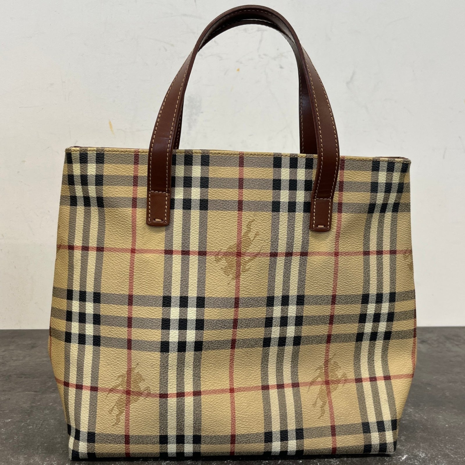 Women's Haymarket Check Tote Handbag Beige - Photo 12