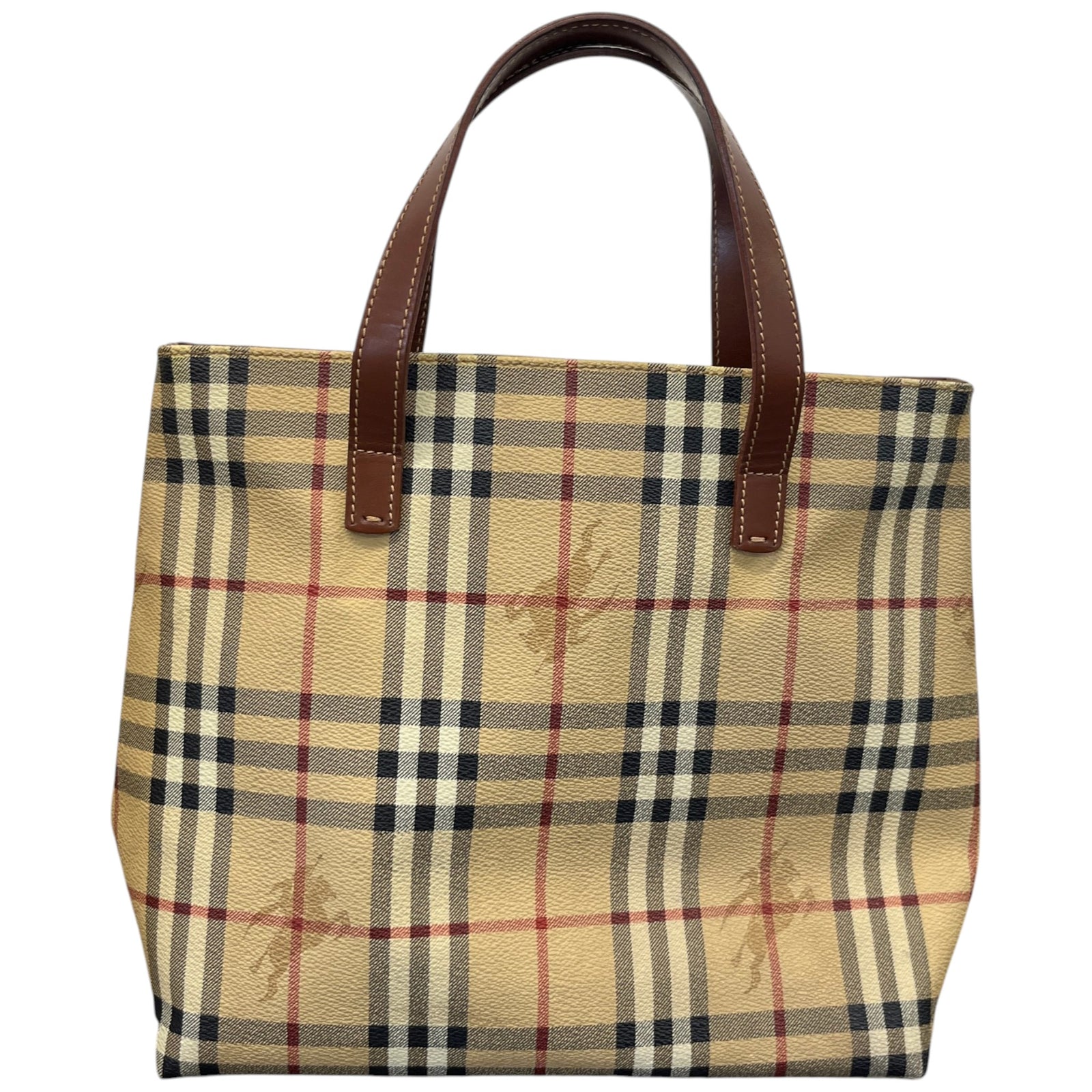 Women's Haymarket Check Tote Handbag Beige - Photo 1