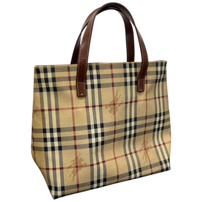 Women's Haymarket Check Tote Handbag Beige