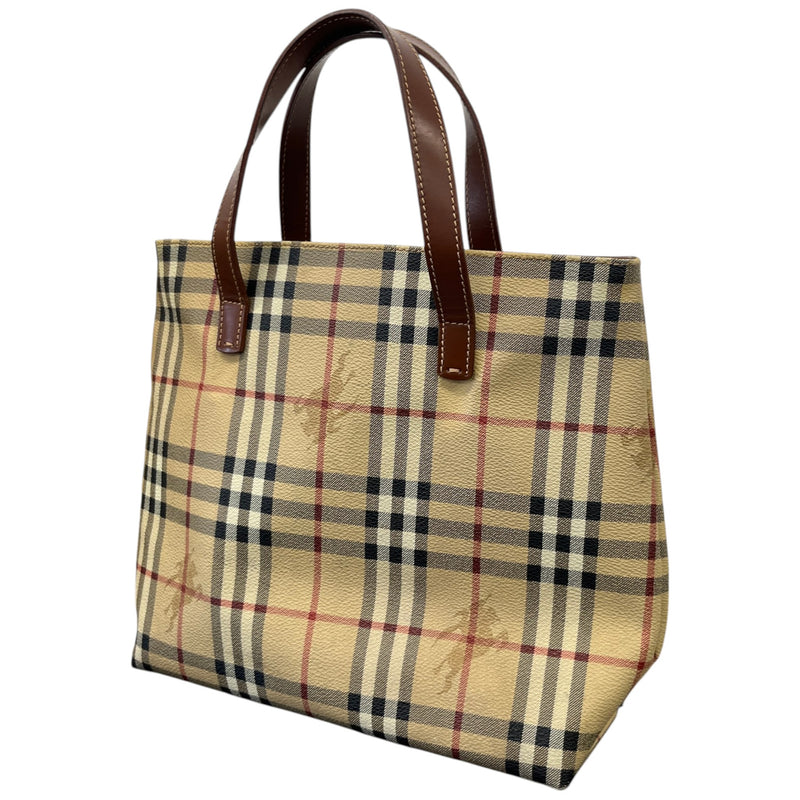 Women's Haymarket Check Tote Handbag Beige