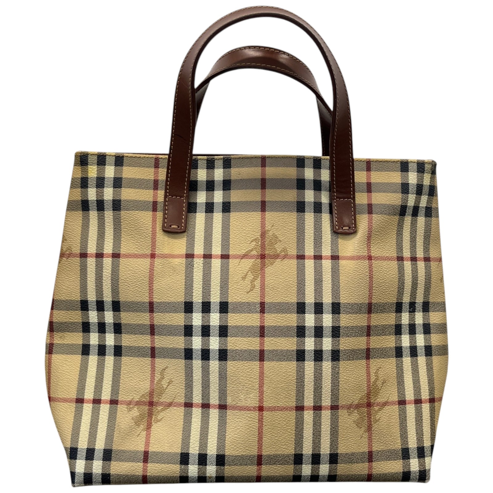 Women's Haymarket Check Tote Handbag Beige - Photo 3