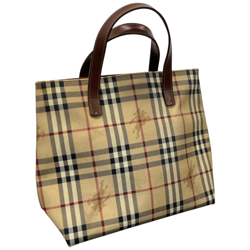 Women's Haymarket Check Tote Handbag Beige