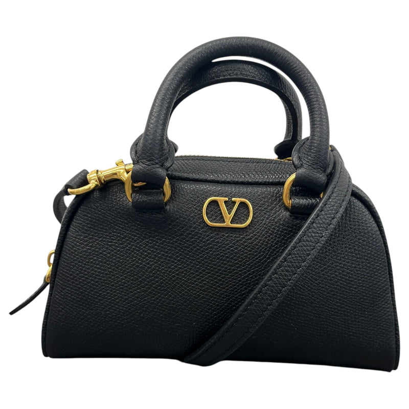 Women's Mini VLogo Signature Bowling Handbag Black