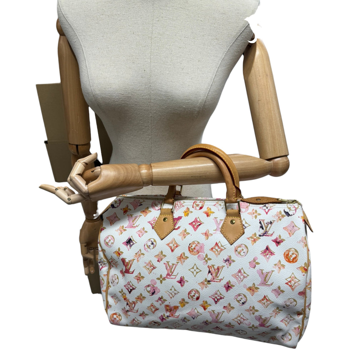 Women's Monogram Watercolor Aquarelle Speedy Handbag White - Photo 2