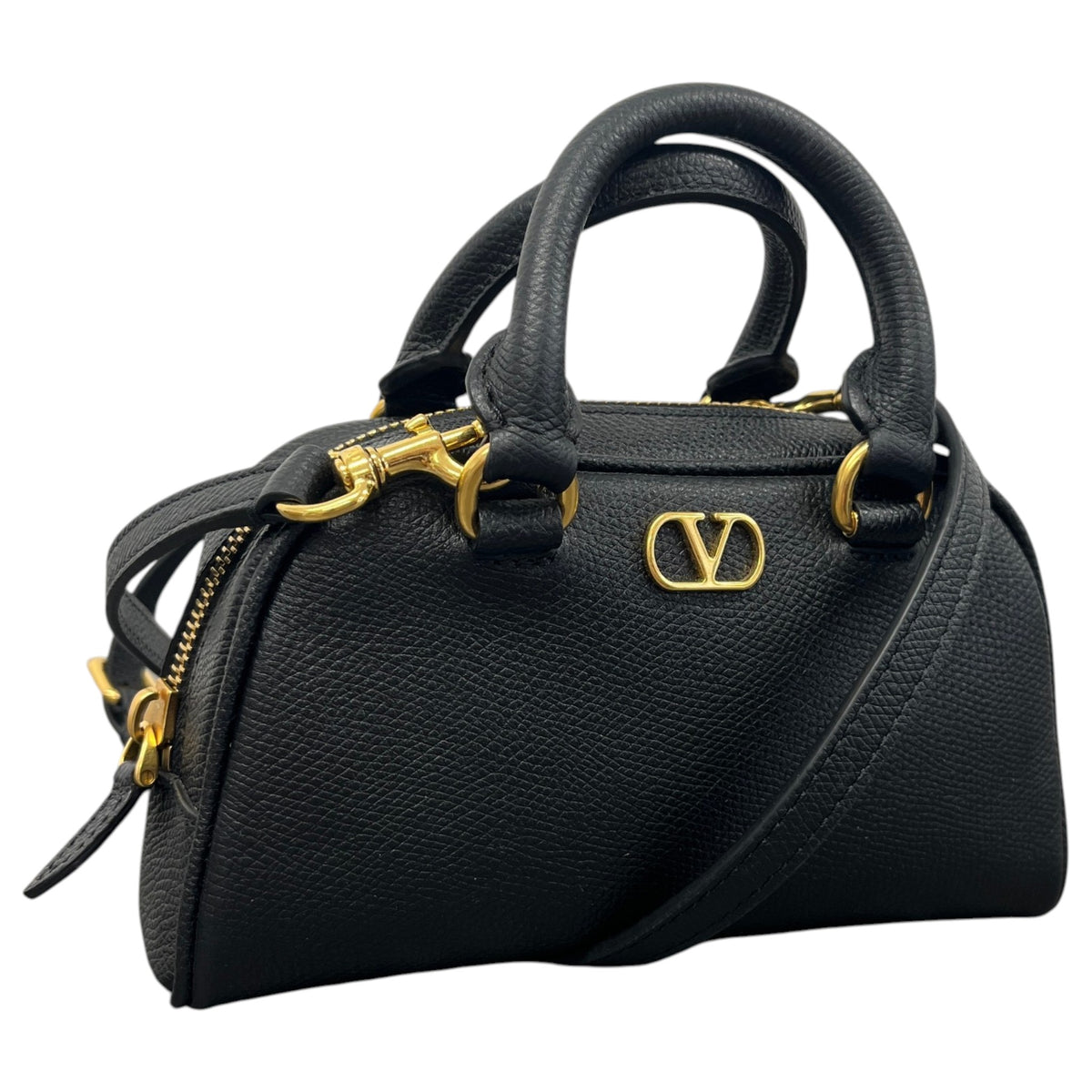 Women's Mini VLogo Signature Bowling Handbag Black - Photo 4