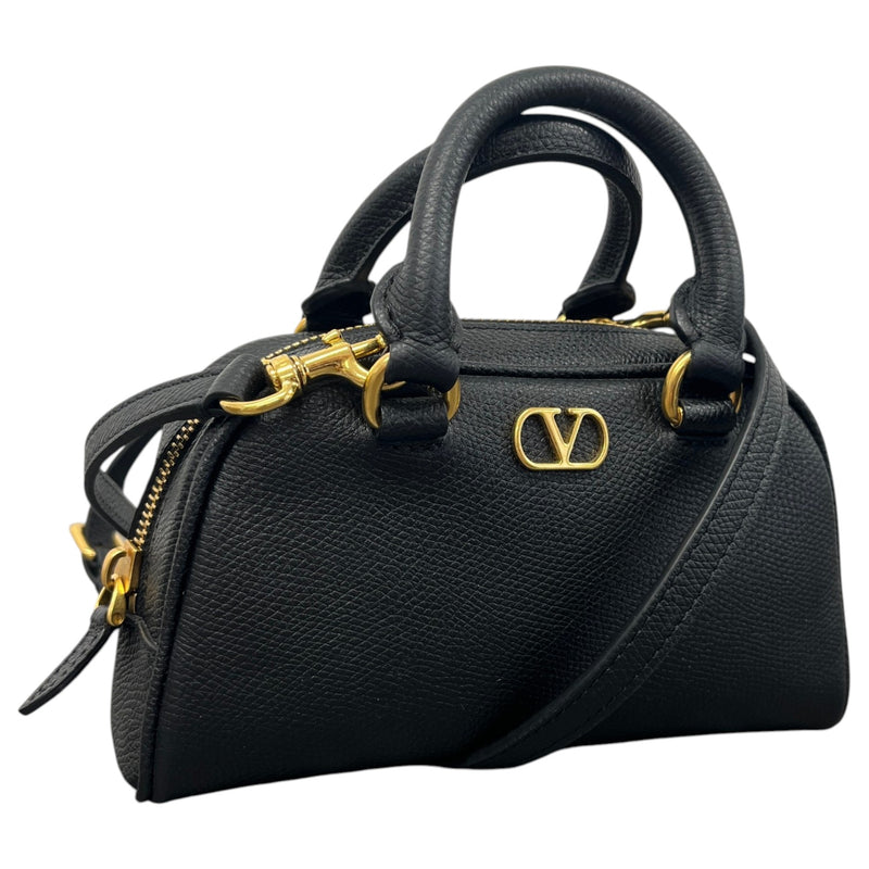 Women's Mini VLogo Signature Bowling Handbag Black