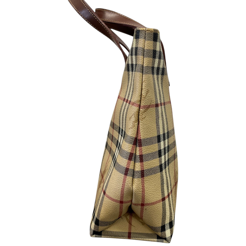 Women's Haymarket Check Tote Handbag Beige