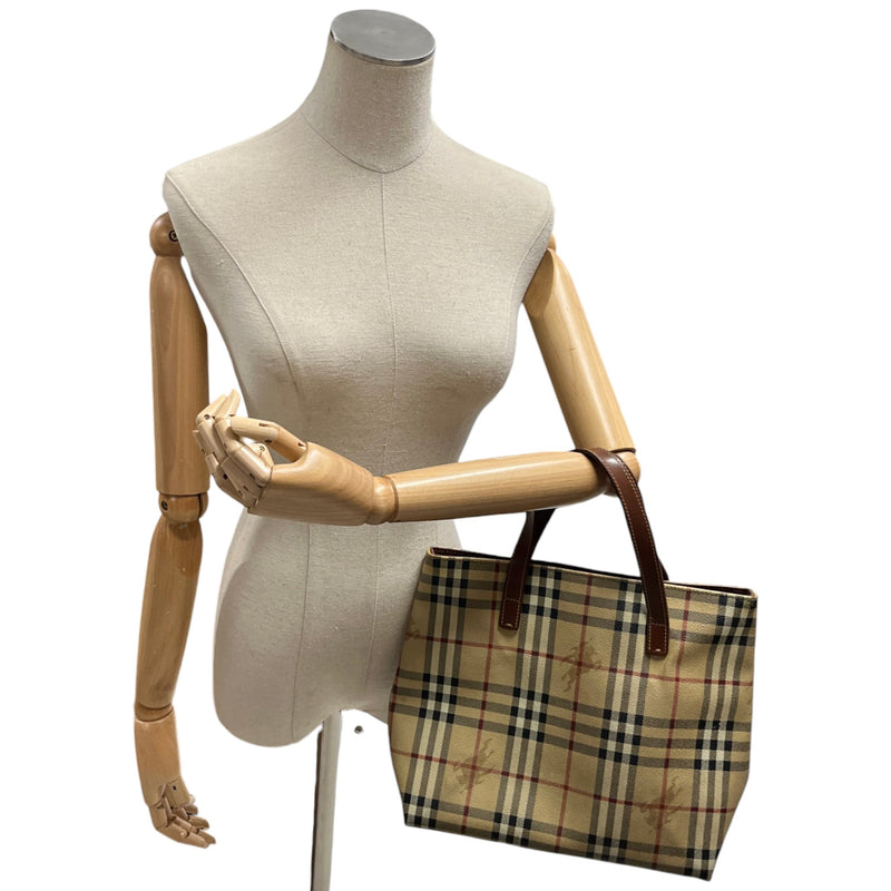 Women's Haymarket Check Tote Handbag Beige