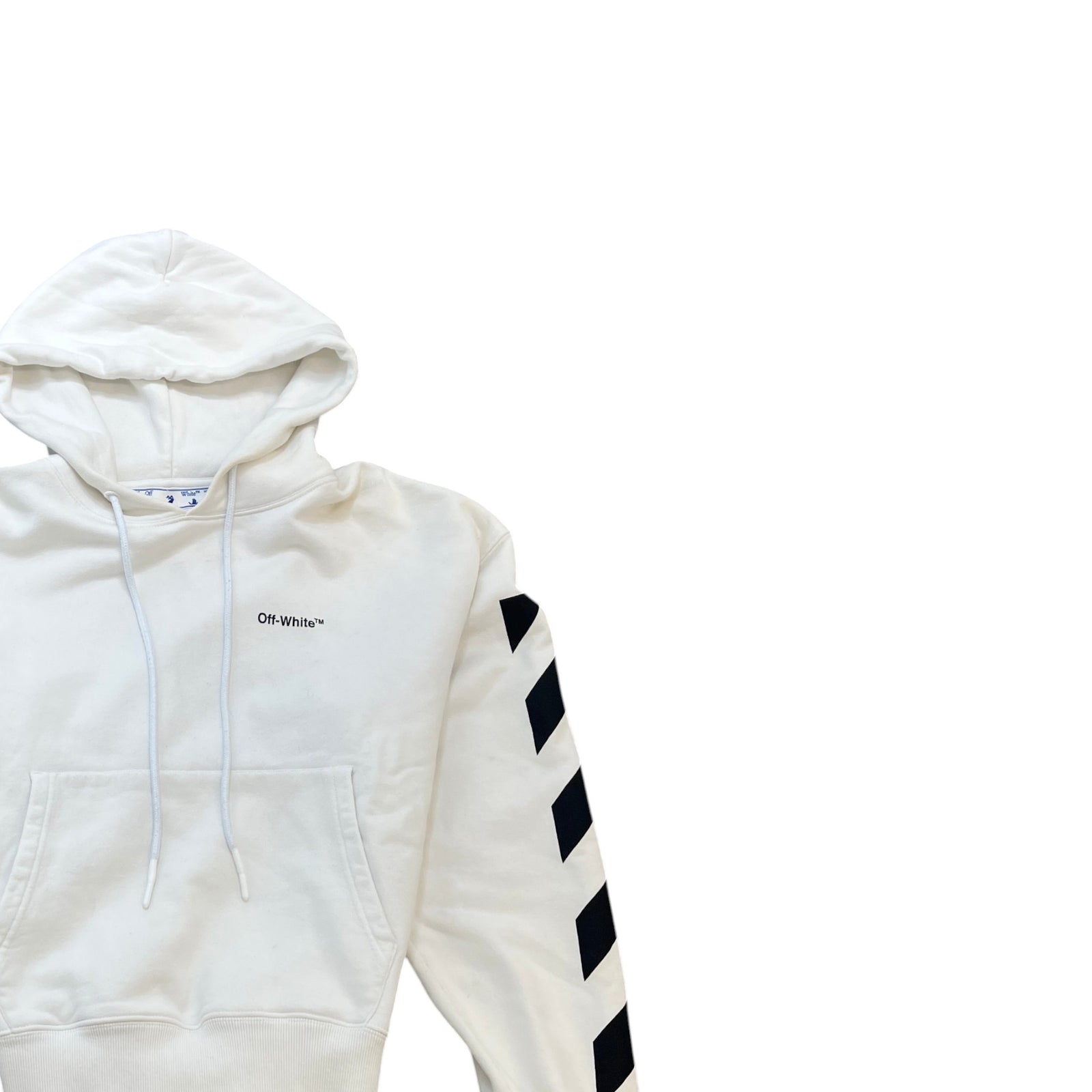 Men's Logo Print Hoodie White Size S - Photo 3