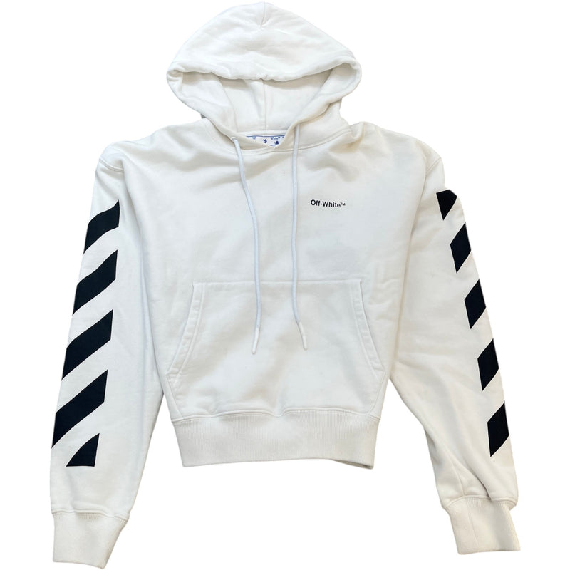 Men's Logo Print Hoodie White Size S