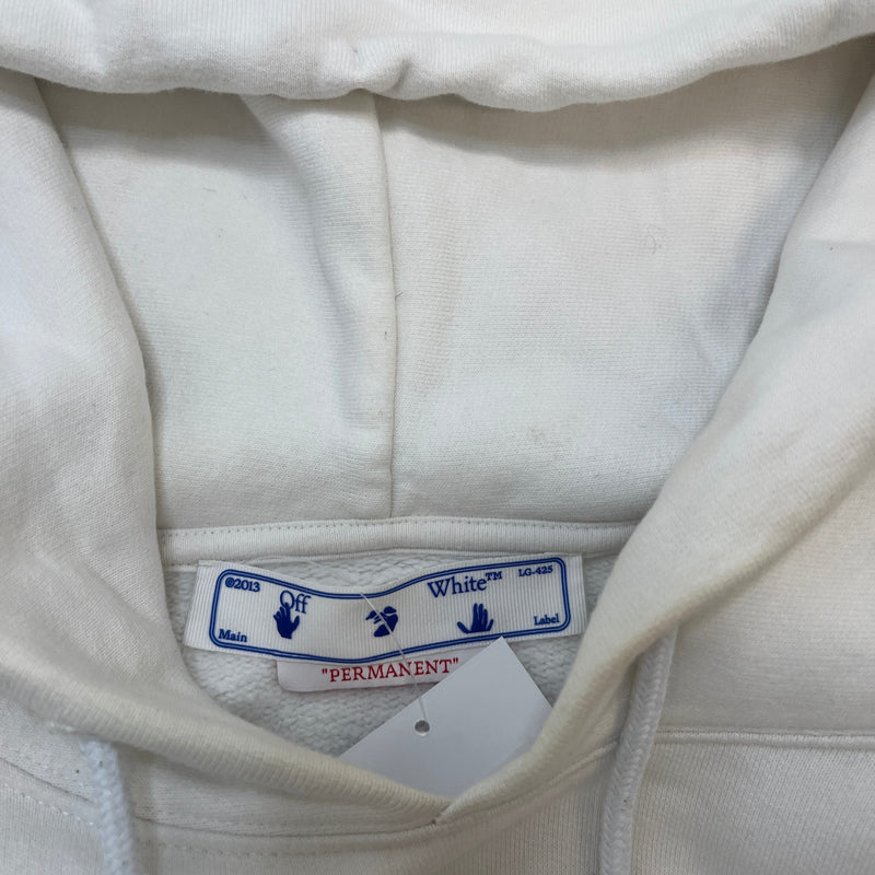 Men's Logo Print Hoodie White Size S