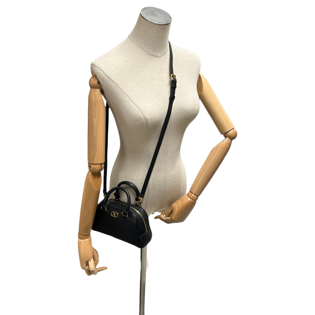Women's Mini VLogo Signature Bowling Handbag Black - Photo 2