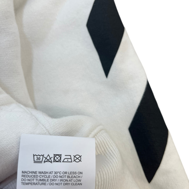 Men's Logo Print Hoodie White Size S