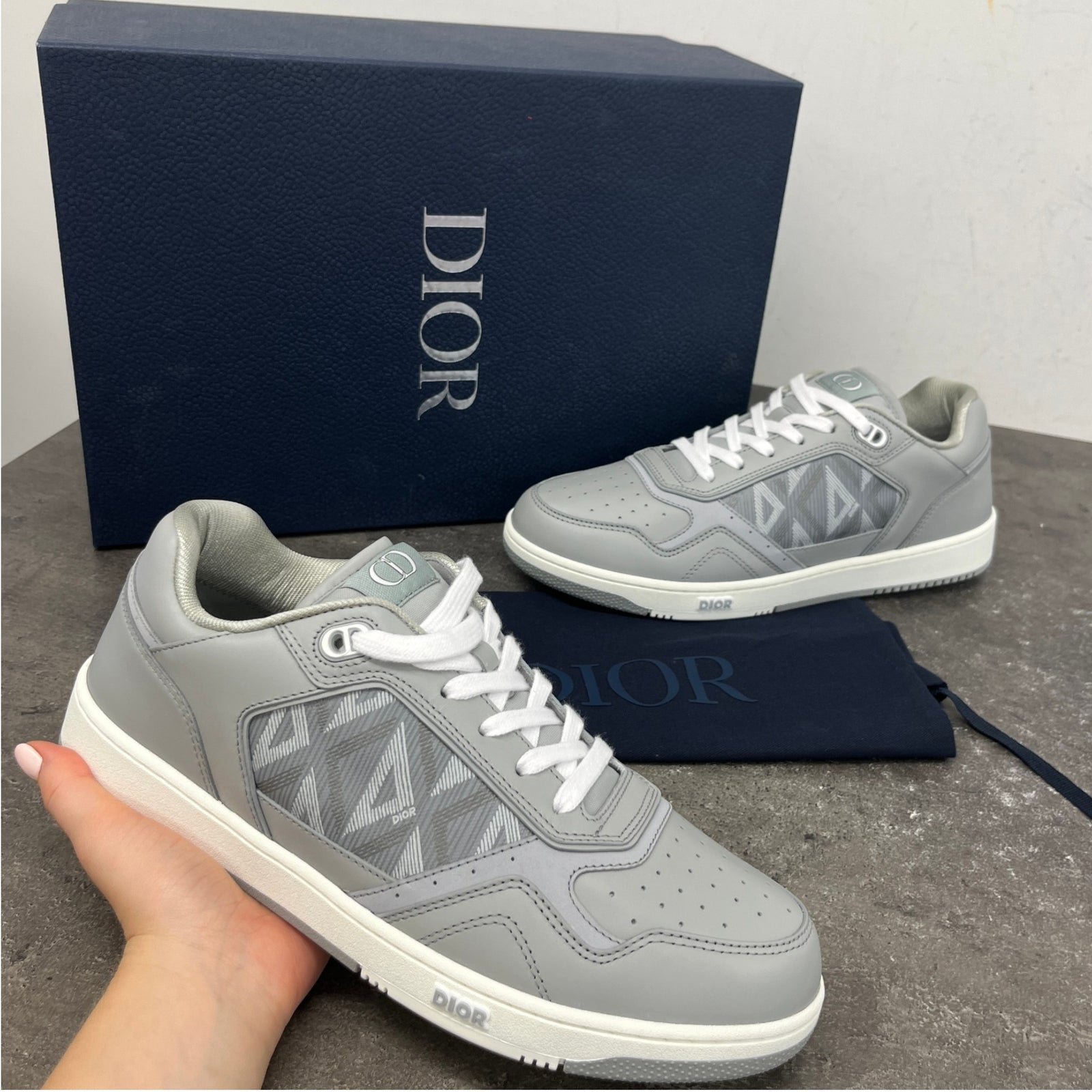 Men's B27 Cd Diamond Low Trainers Grey Size EU 43 / UK 9 - Photo 12