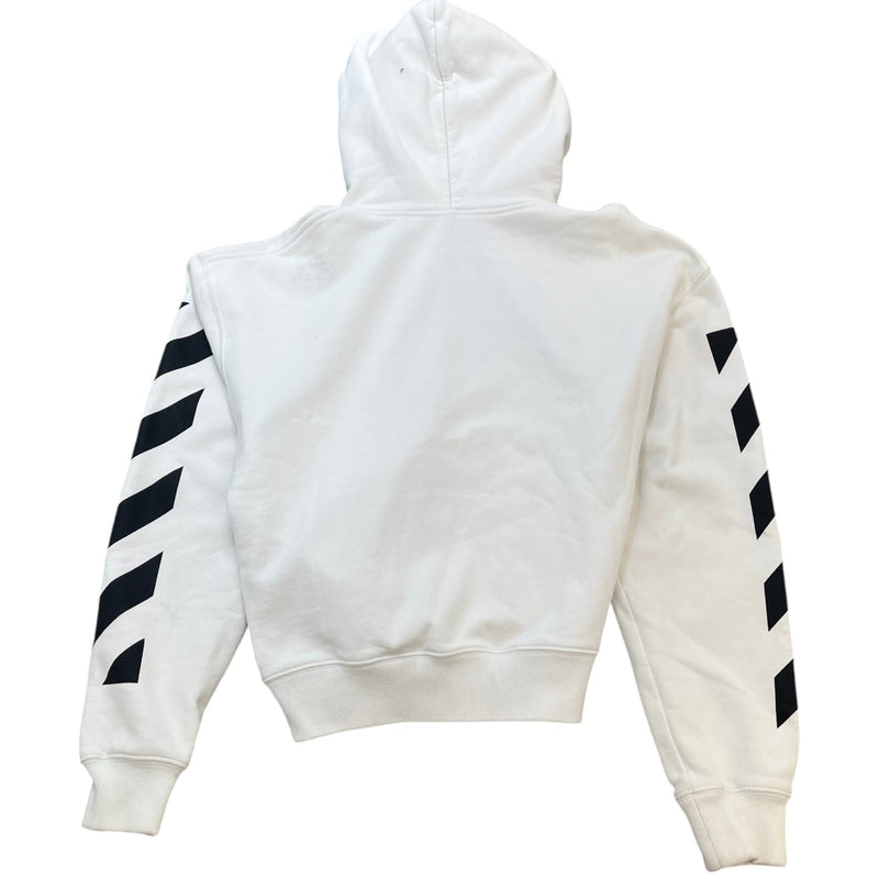 Men's Logo Print Hoodie White Size S