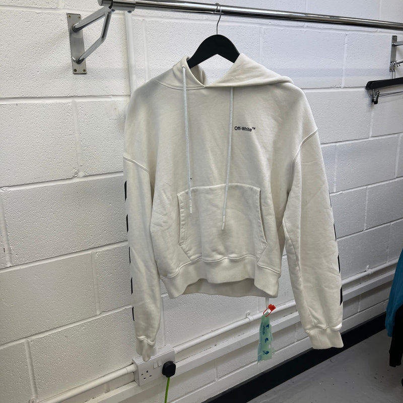 Men's Logo Print Hoodie White Size S