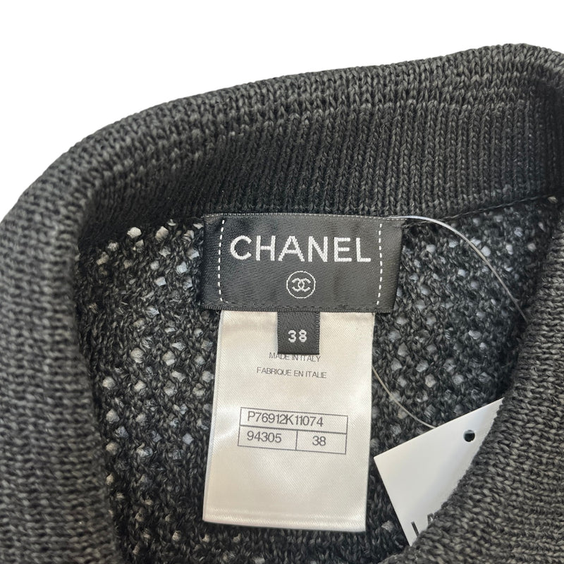 Women's Bow Patchwork Diamond Cc Button Full Tracksuit Black Size S