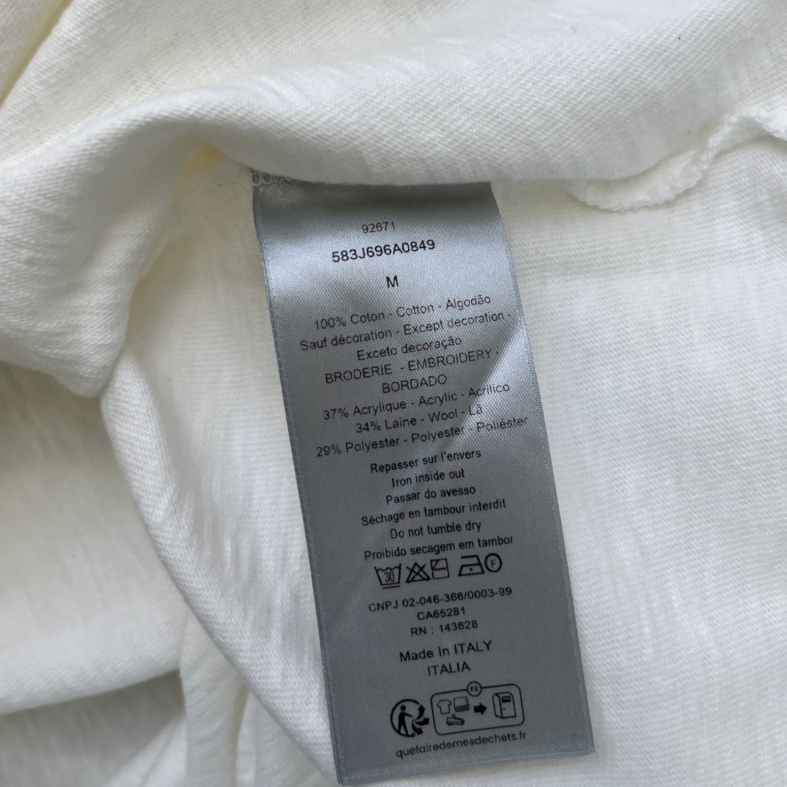 Men's X Hylton Nel Embroidered Logo T-Shirt White Size M - Photo 8