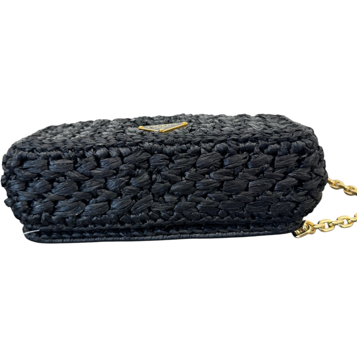 Women's Raffia Logo Crossbody Bag Black - Photo 8