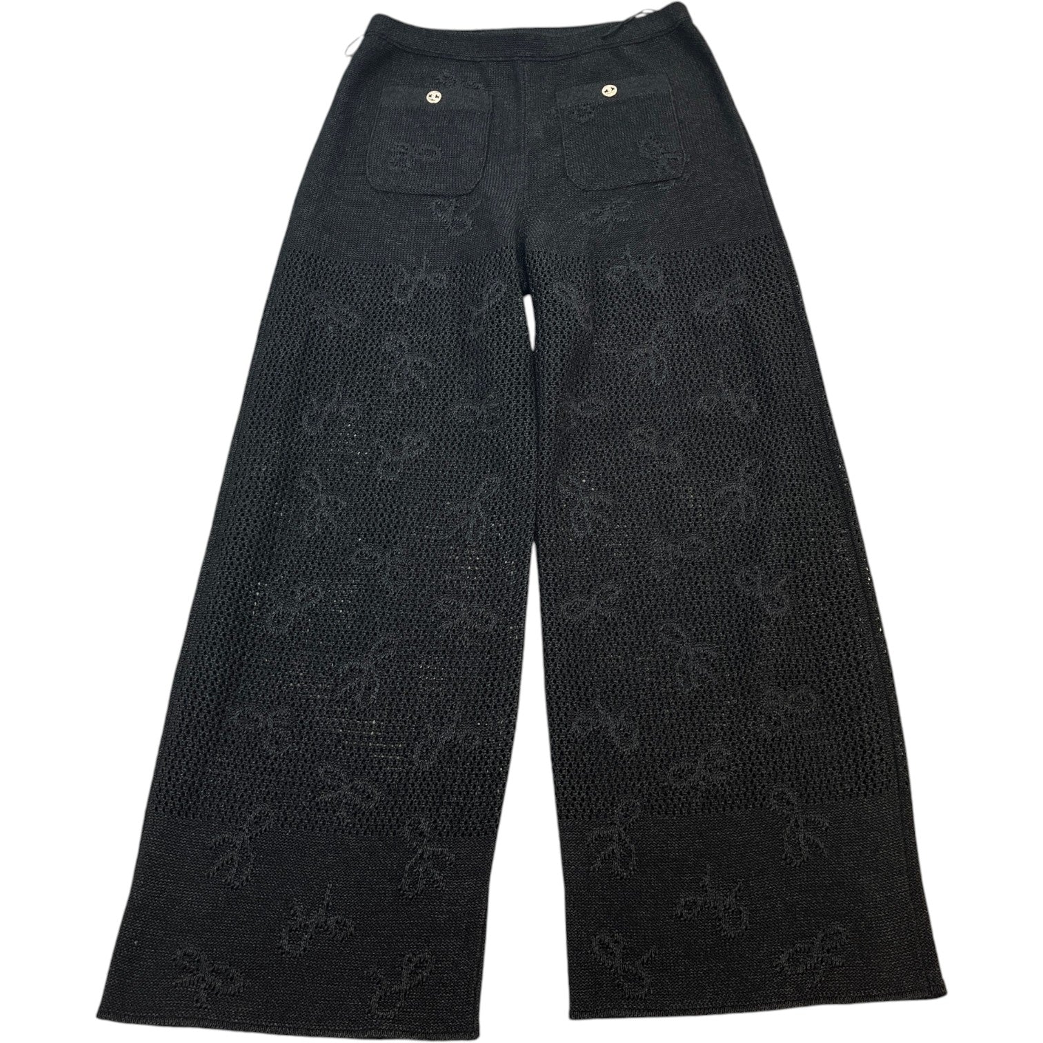 Women's Bow Patchwork Diamond Cc Button Full Tracksuit Black Size S - Photo 10