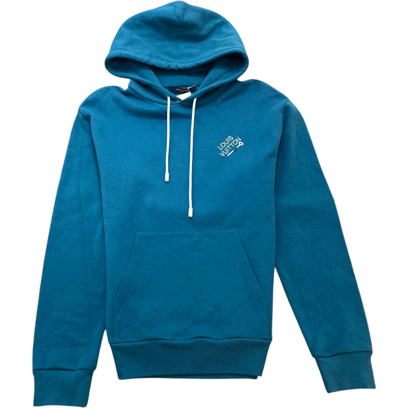 Men's Embroidered Logo Hoodie Blue Size M