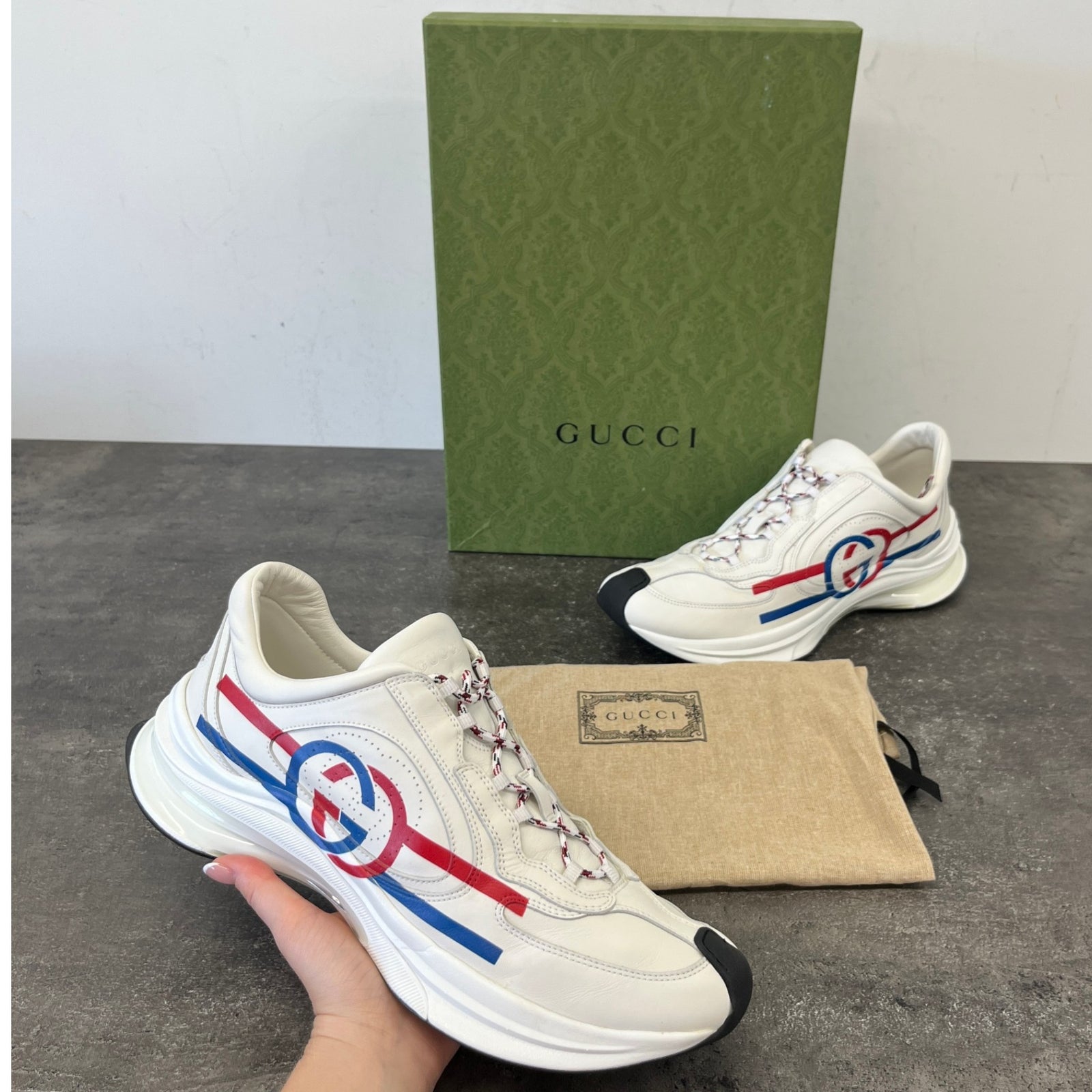 Men's Technical Knit Low Trainers White Size EU 45 / UK 11 - Photo 12
