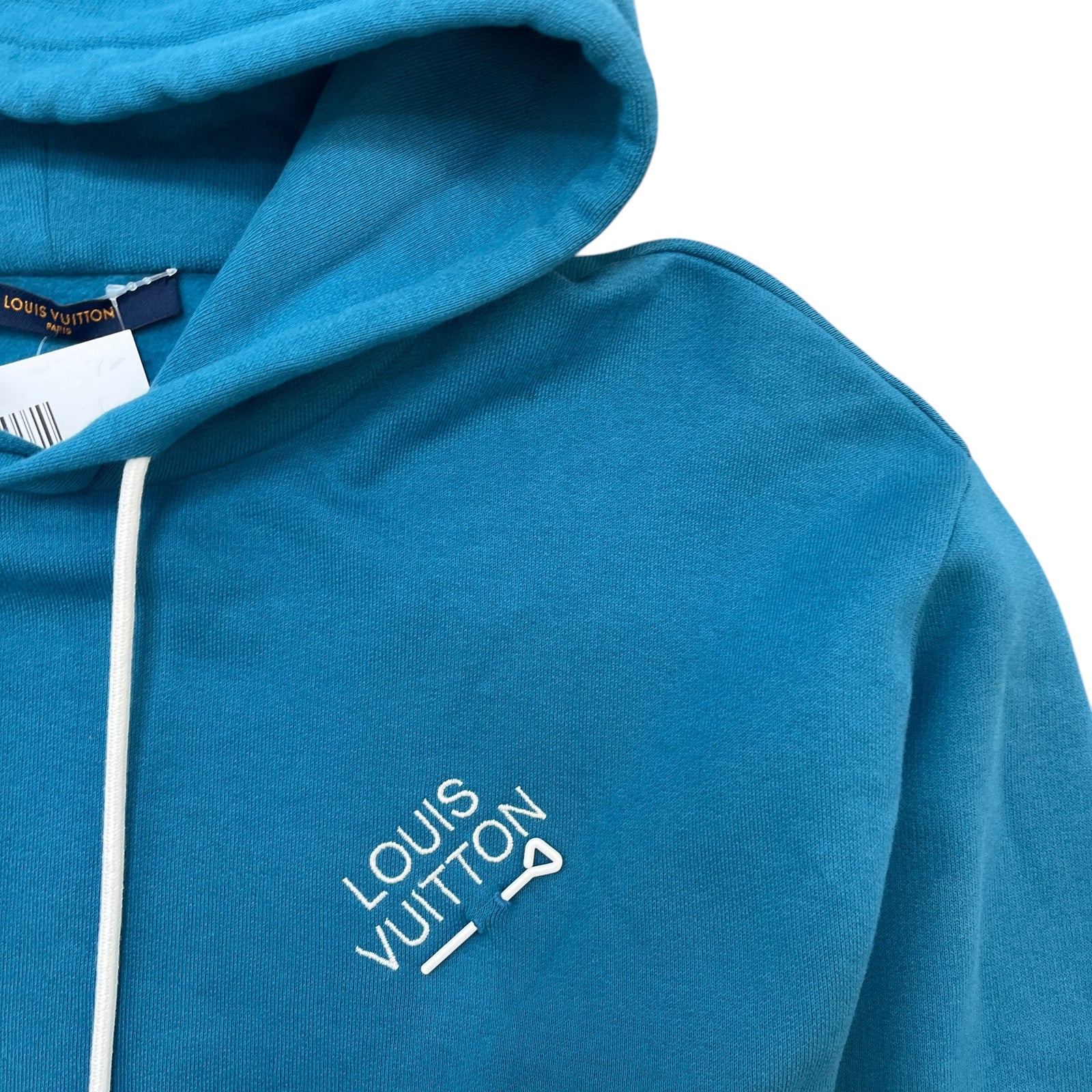 Men's Embroidered Logo Hoodie Blue Size M - Photo 6
