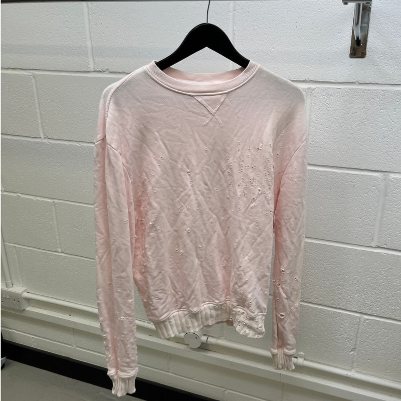 Men's Distressed Sweatshirt Pink Size XS