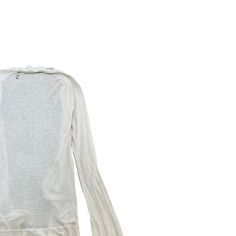 Women's Embellished Logo Cardigan Beige Size S