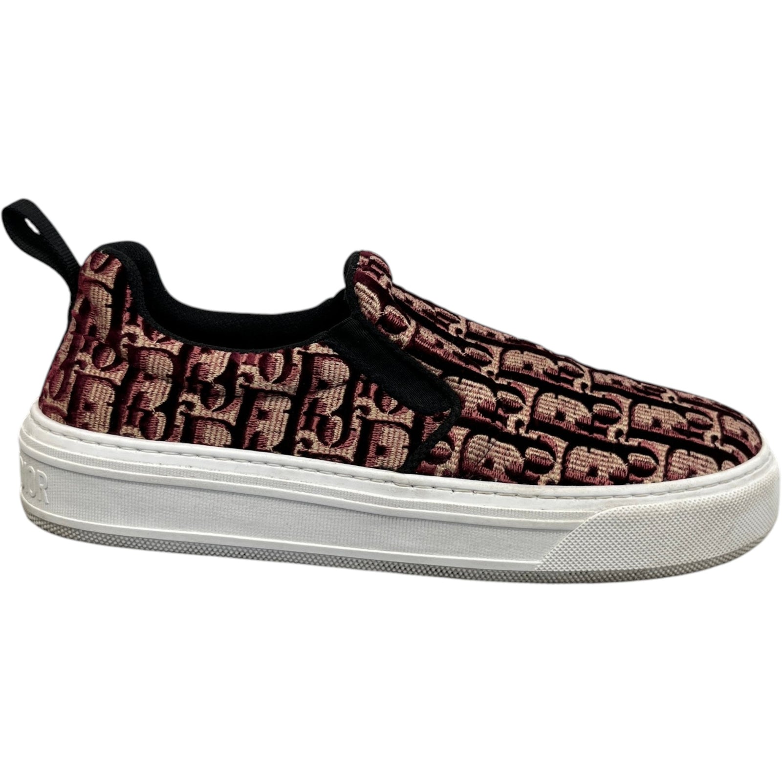 Women's Slip On Oblique Low Trainers Burgundy Size EU 39 / UK 6 - Photo 1