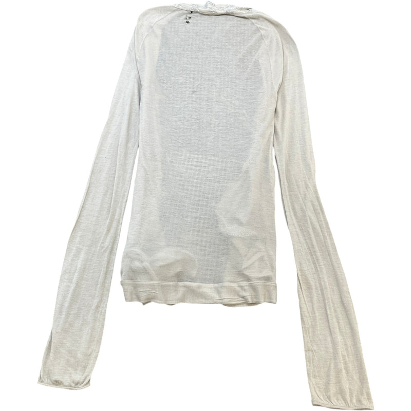 Women's Embellished Logo Cardigan Beige Size S