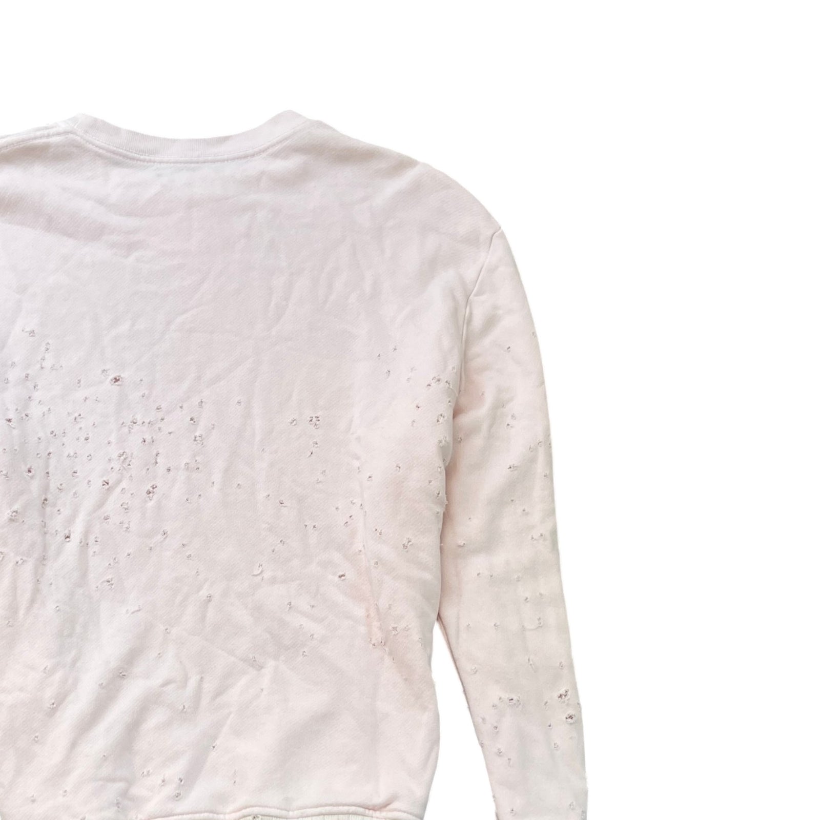 Men's Distressed Sweatshirt Pink Size XS - Photo 4