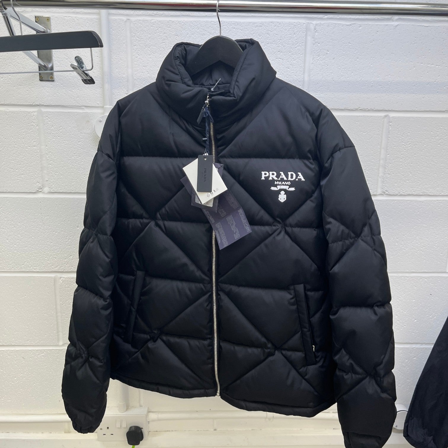Men's Re-Nylon Logo Down Jacket Black Size L - Photo 10