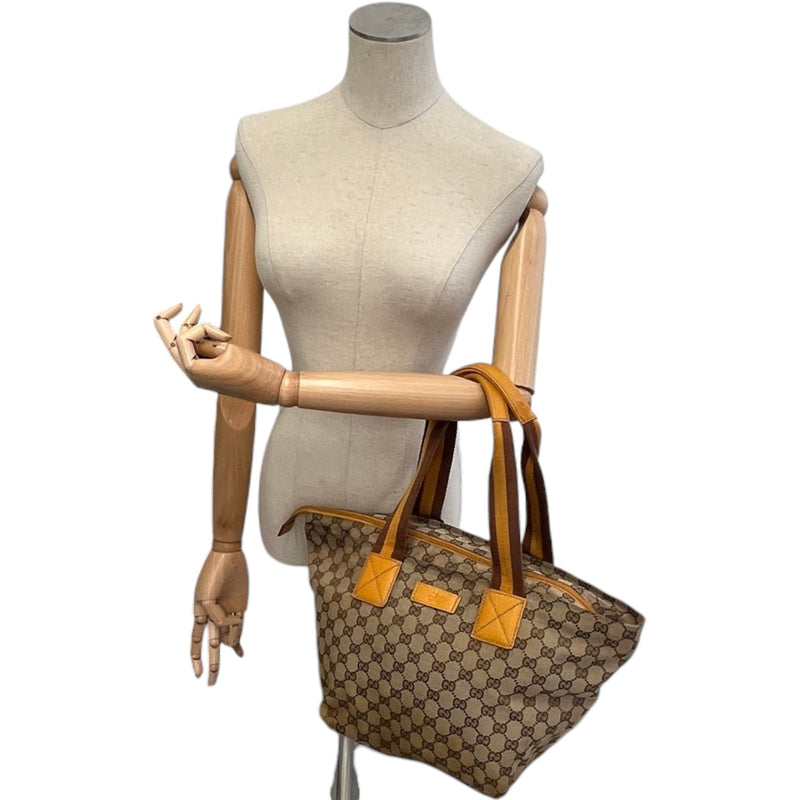 Women's Gg Canvas Web Tote Bag Beige