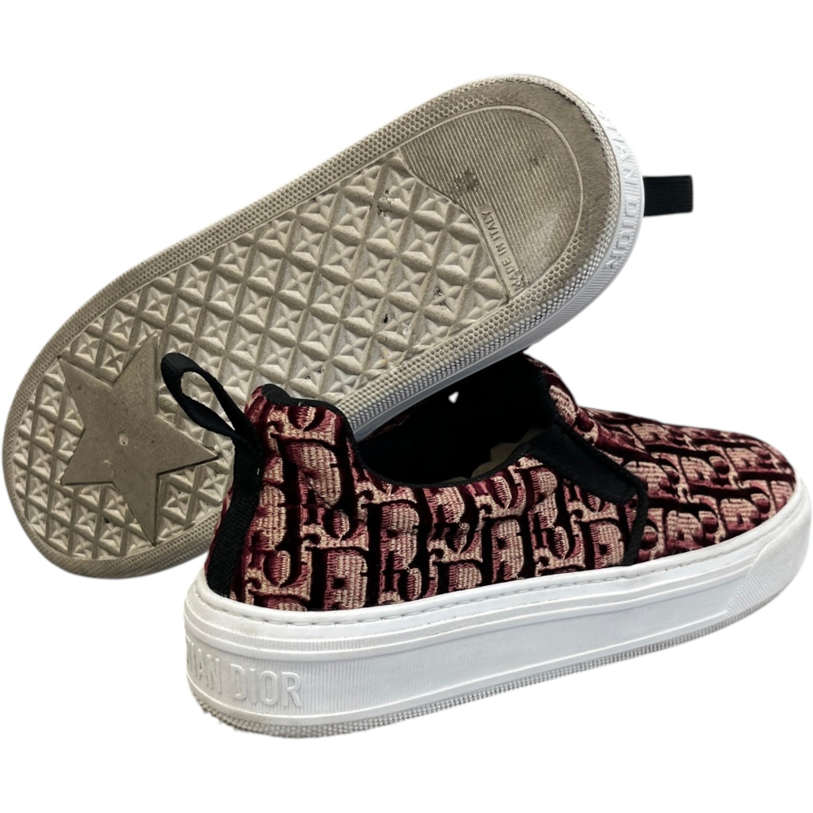 Women's Slip On Oblique Low Trainers Burgundy Size EU 39 / UK 6 - Photo 10