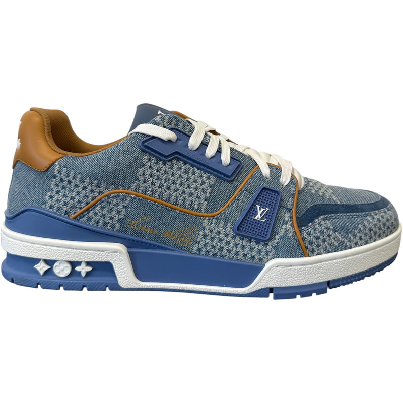 Men's LV Damier 3D Low Trainers Blue Size UK 7 / EU 41