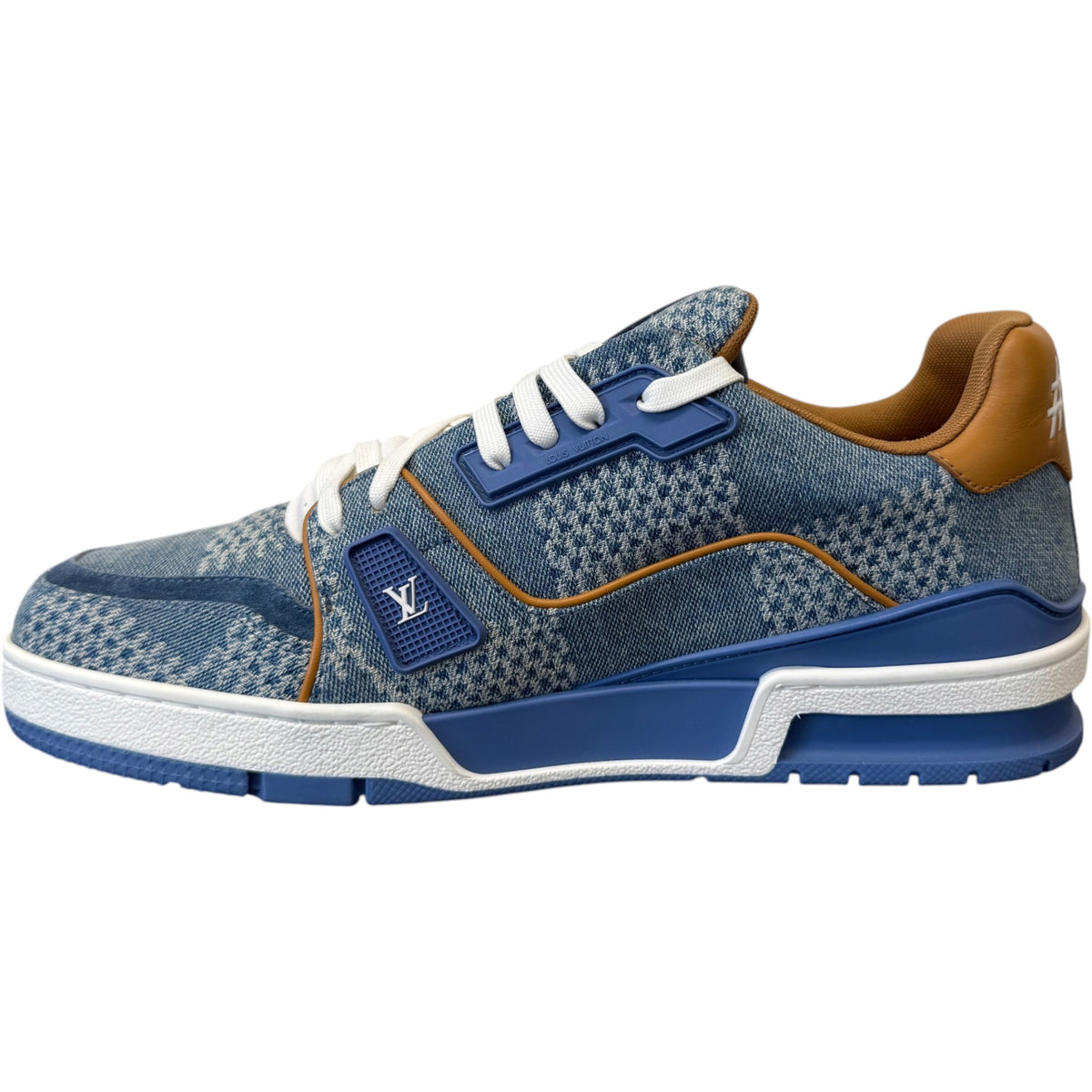 Men's LV Damier 3D Low Trainers Blue Size UK 7 / EU 41 - Photo 2